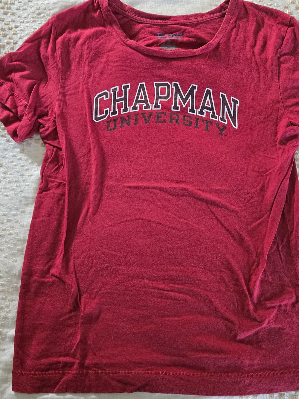 Champion Red Chapman University Short Sleeve Tee